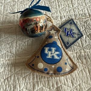 Kentucky Holiday Ornament Set - Blue and Beige